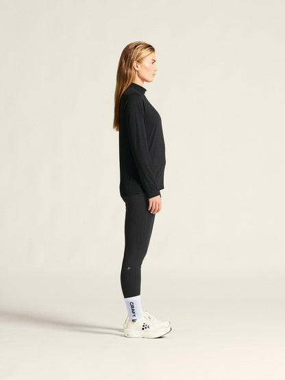 Women's Flow MS LS - Black Melange Craft Sportswear NA