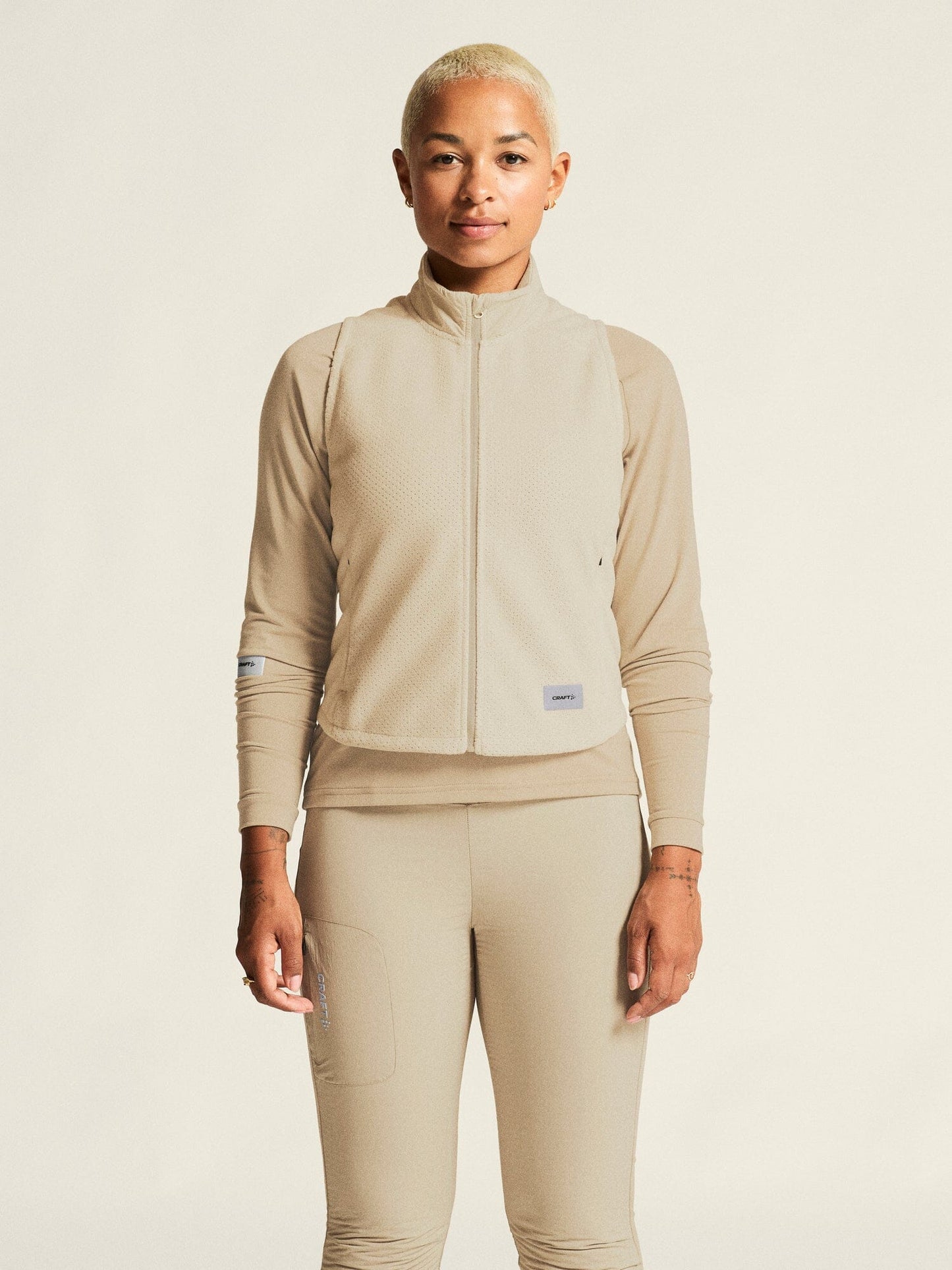 Women's SubZ Fleece Running Vest - PLASTER Craft Sportswear NA