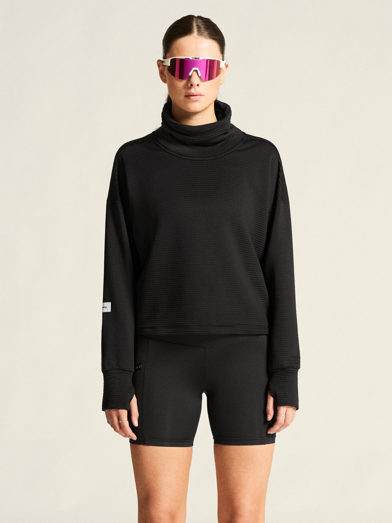 Women's SubZ Funnelneck Running Jersey - Black Craft Sportswear NA