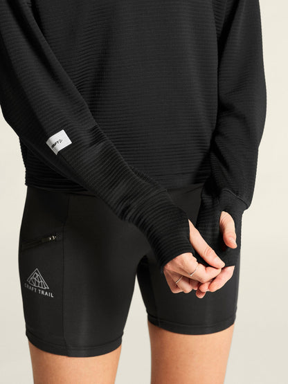 Women's SubZ Funnelneck Running Jersey - Black Craft Sportswear NA