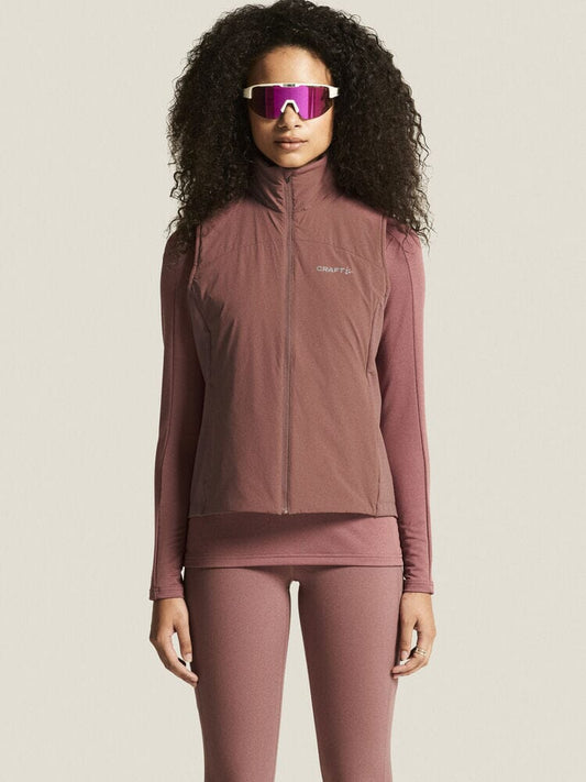Women's ADV Essence Warm Running Vest 2 - Rose Brown Women's Jackets and Vests Craft Sportswear NA
