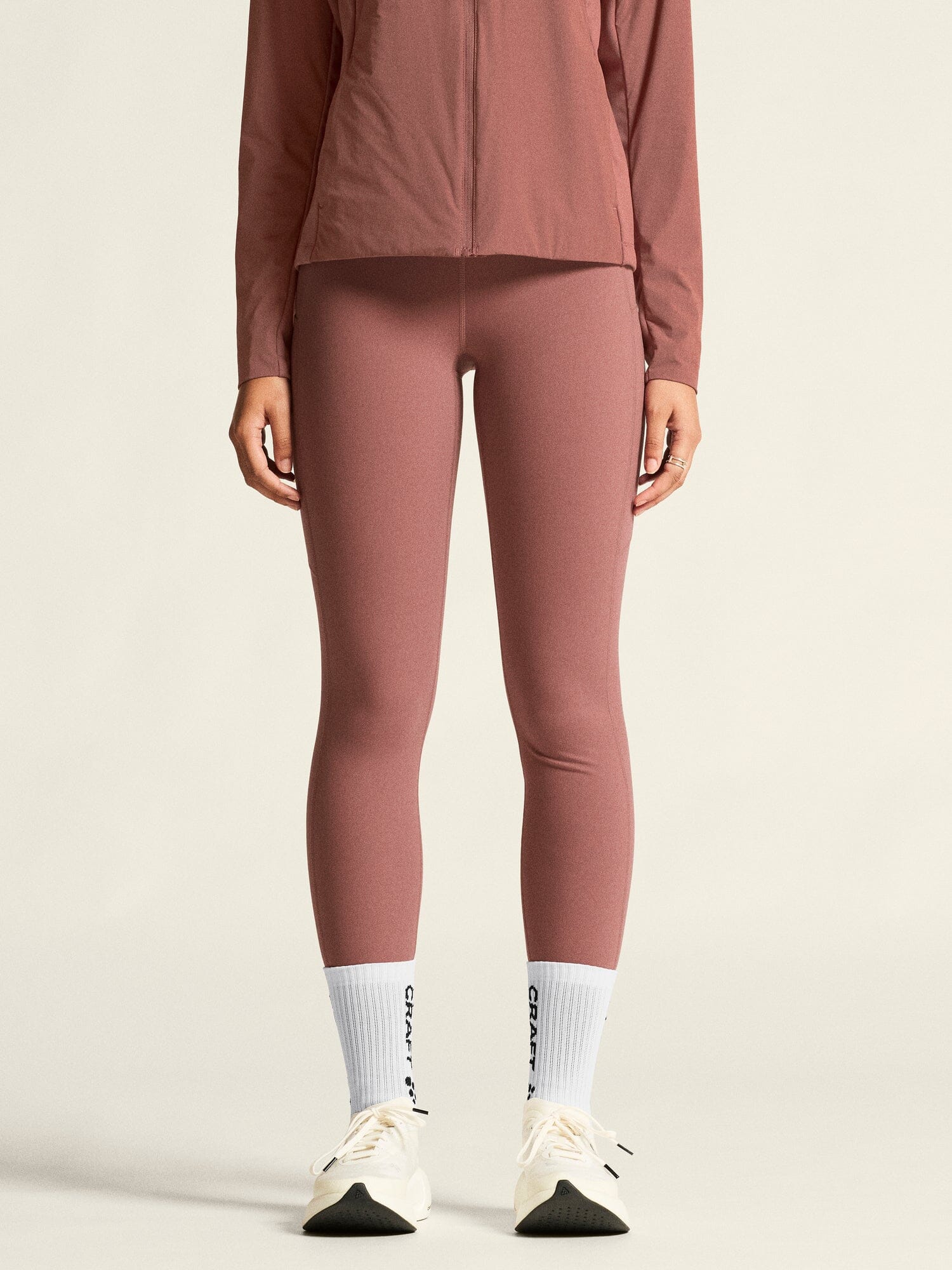 Women's ADV Essence Warm Running Tights 3 - Rose Brown Craft Sportswear NA