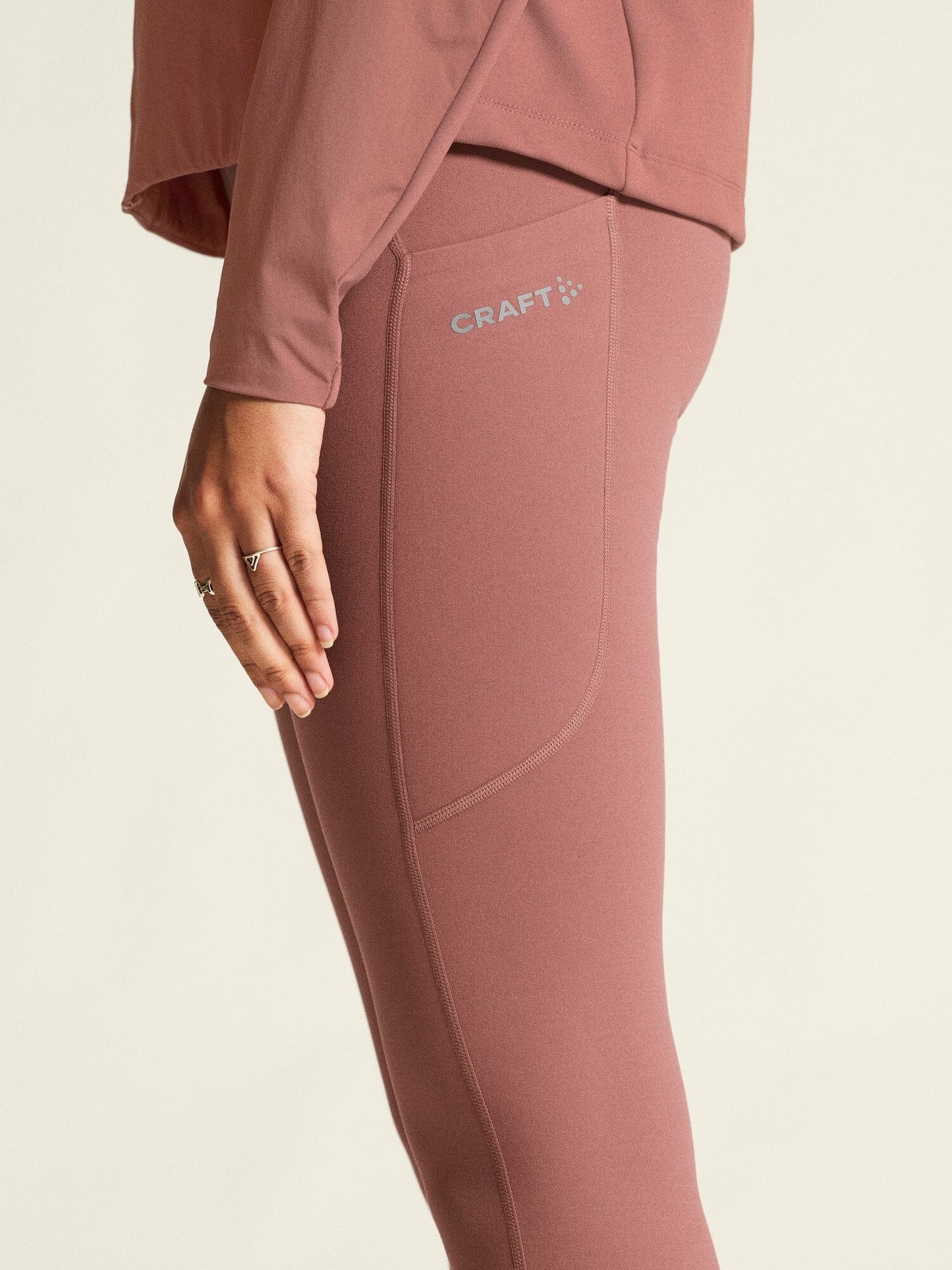 Women's ADV Essence Warm Running Tights 3 - Rose Brown Craft Sportswear NA