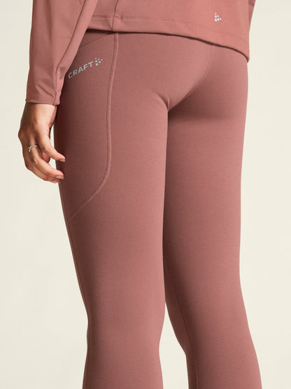 Women's ADV Essence Warm Running Tights 3 - Rose Brown Craft Sportswear NA