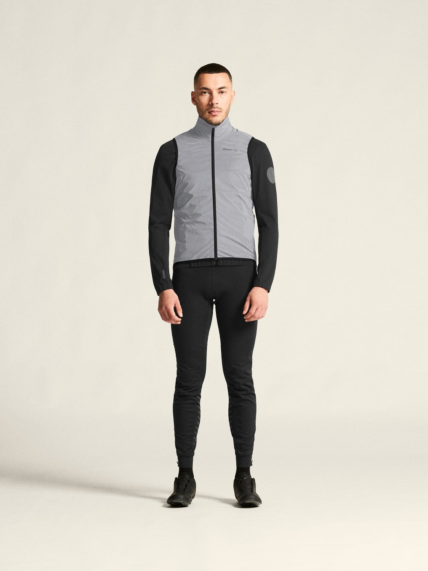 Men's ADV Essence Lumen Wind Running Vest - SILVER/BLACK Craft Sportswear NA