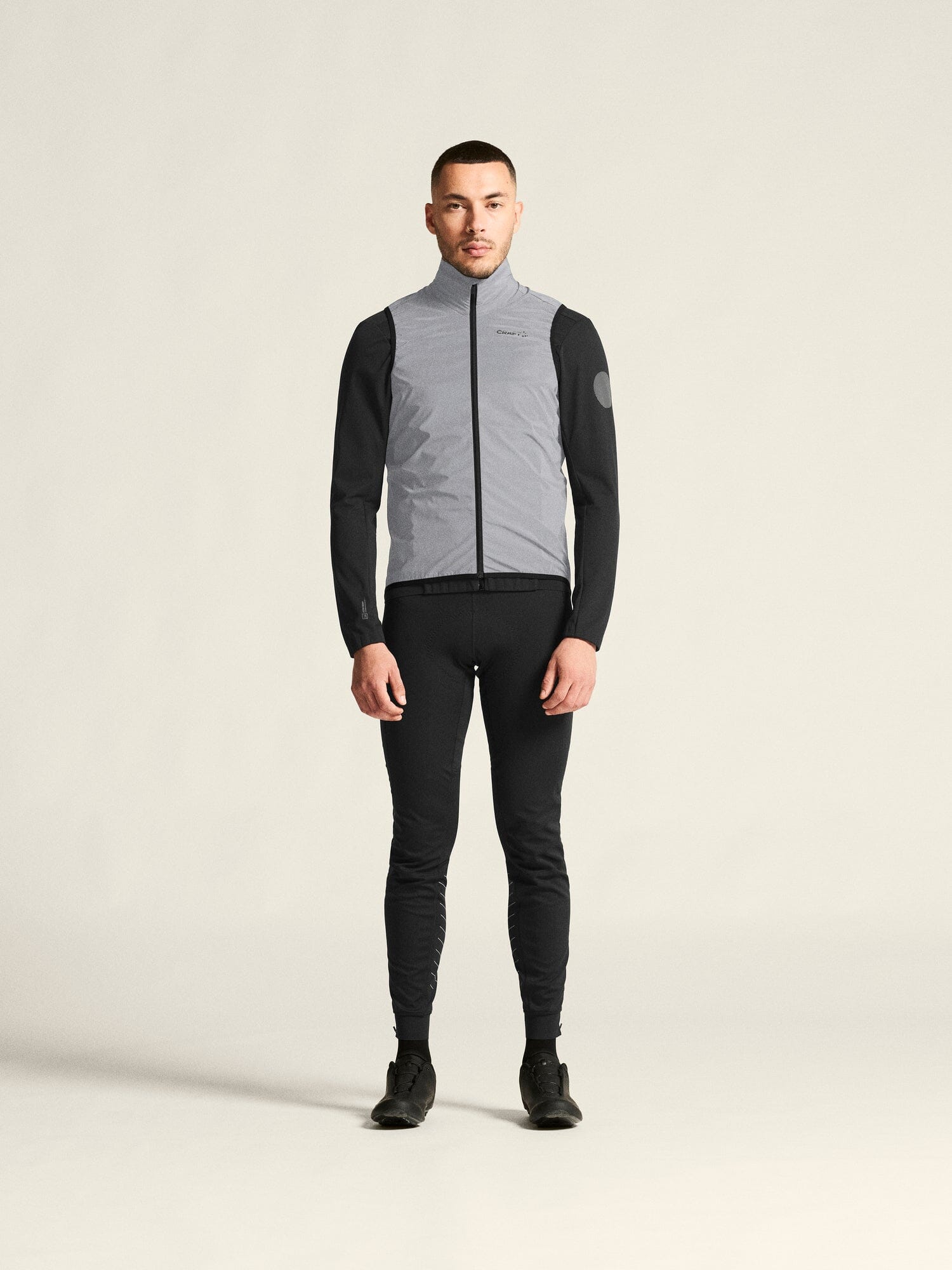 Men's ADV Essence Lumen Wind Running Vest - SILVER/BLACK Craft Sportswear NA