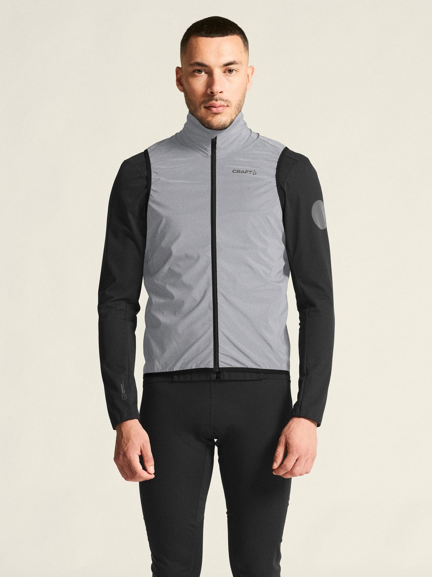 Men's ADV Essence Lumen Wind Running Vest - SILVER/BLACK Craft Sportswear NA