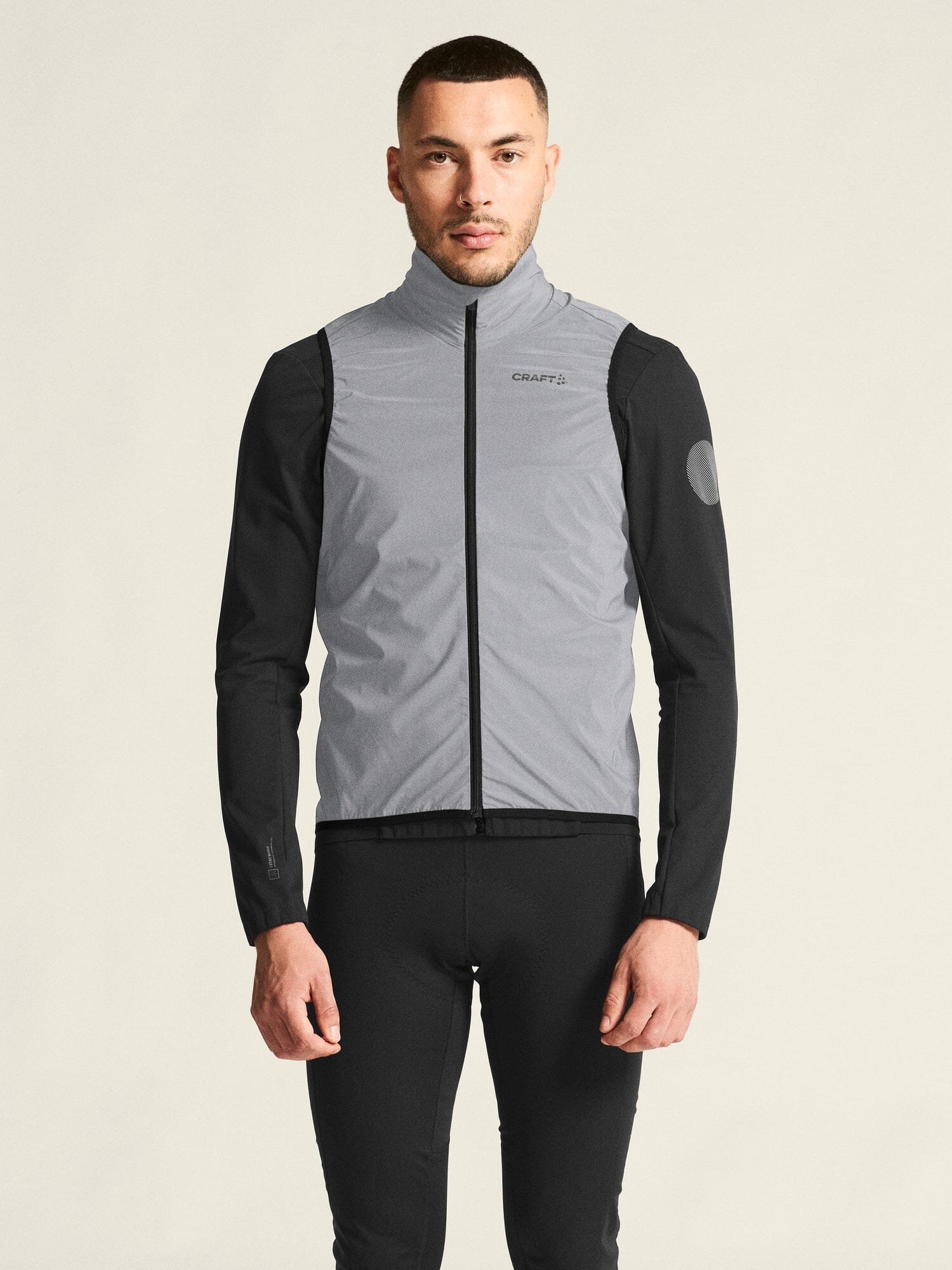Men's ADV Essence Lumen Wind Running Vest - SILVER/BLACK Craft Sportswear NA