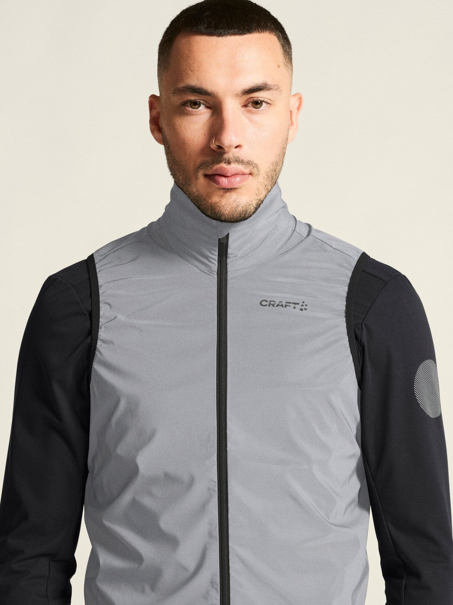 Men's ADV Essence Lumen Wind Running Vest - SILVER/BLACK Craft Sportswear NA