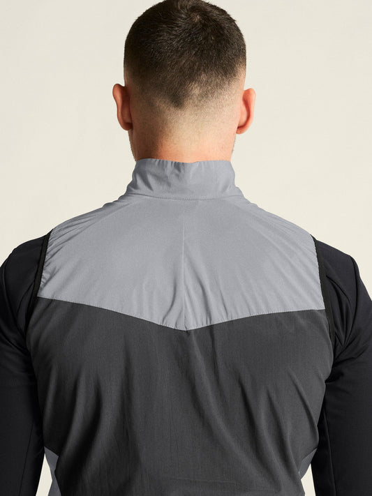 Men's ADV Essence Lumen Wind Running Vest - SILVER/BLACK Craft Sportswear NA