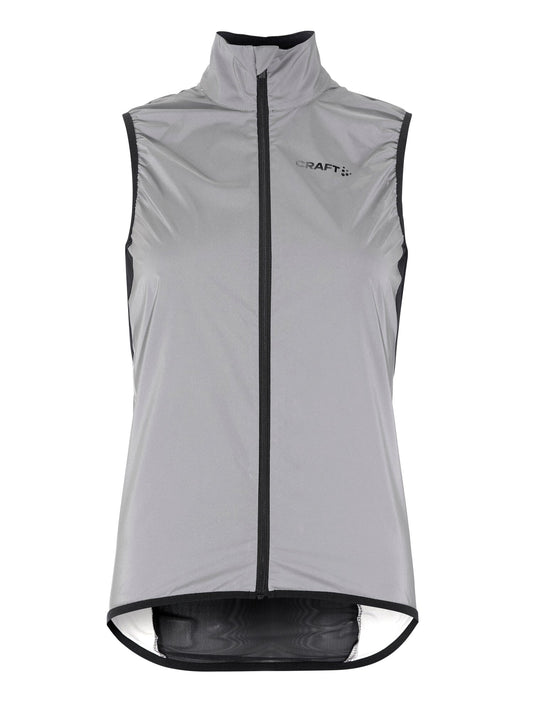 Women's ADV Essence Lumen Wind Running Vest - SILVER/BLACK Craft Sportswear NA