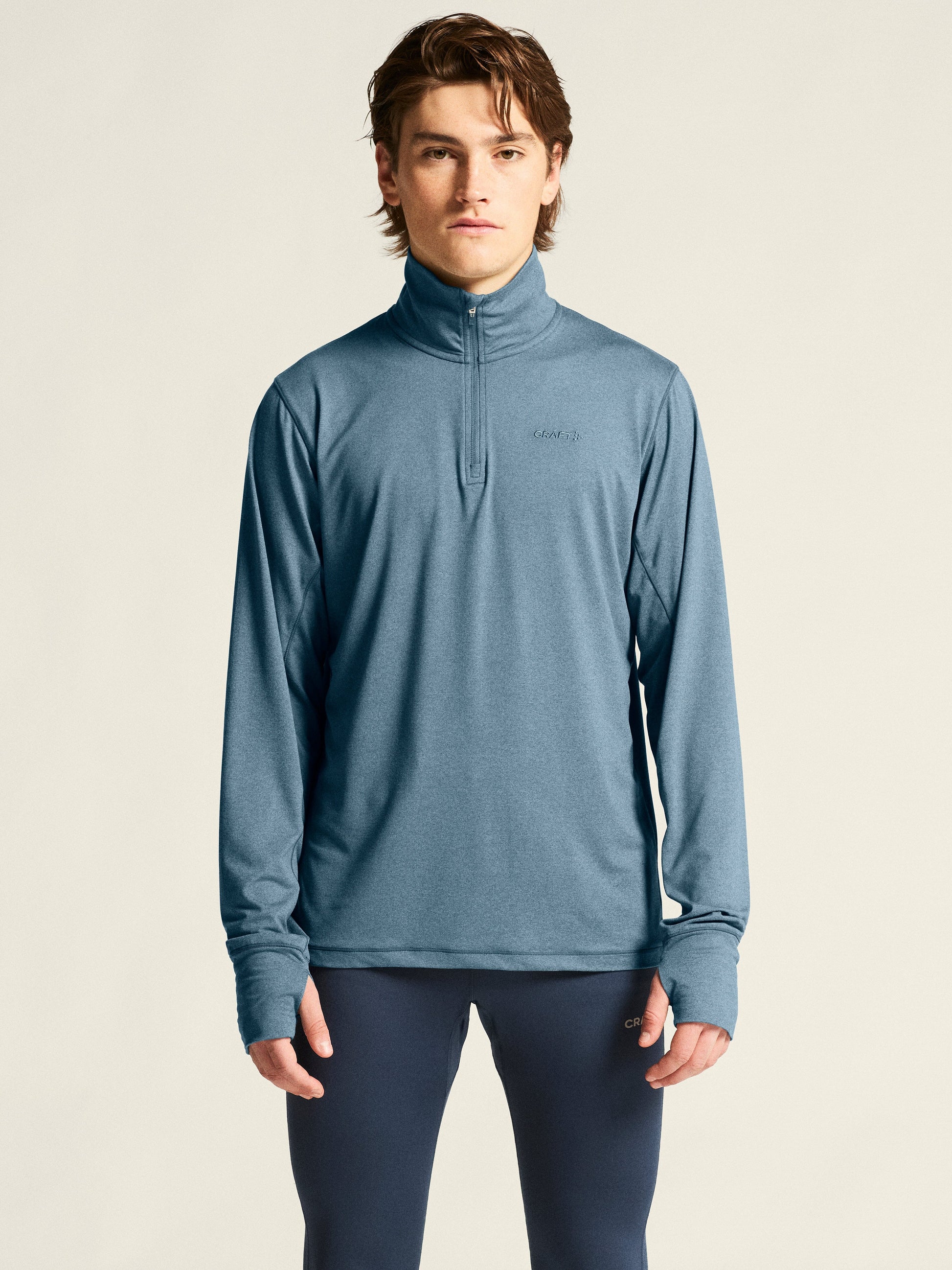 Men's Flow HZ LS - Real/Melange Men's Tops, T's, and Tanks Craft Sportswear NA