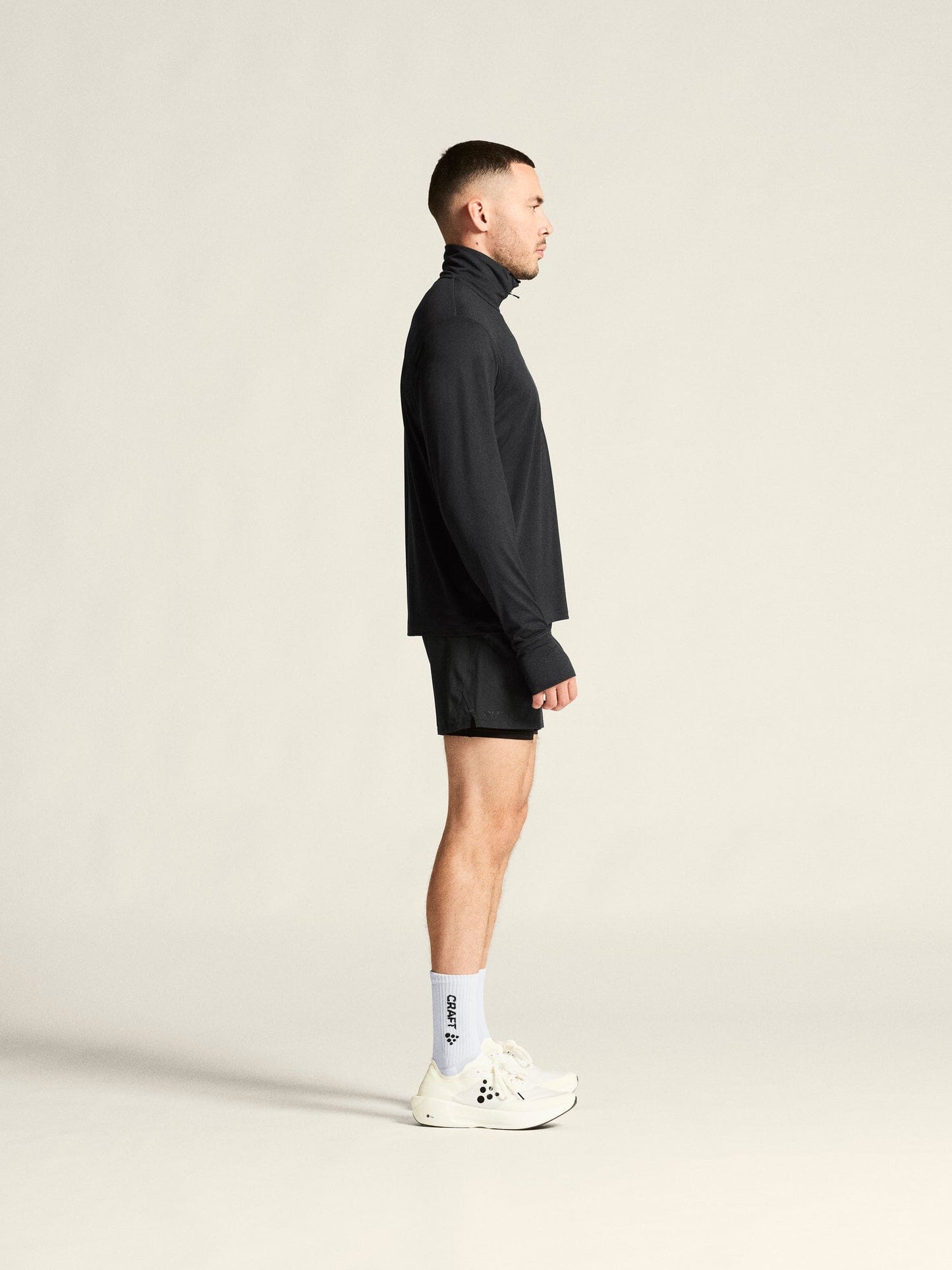 Men's Flow HZ LS - Black Melange Craft Sportswear NA