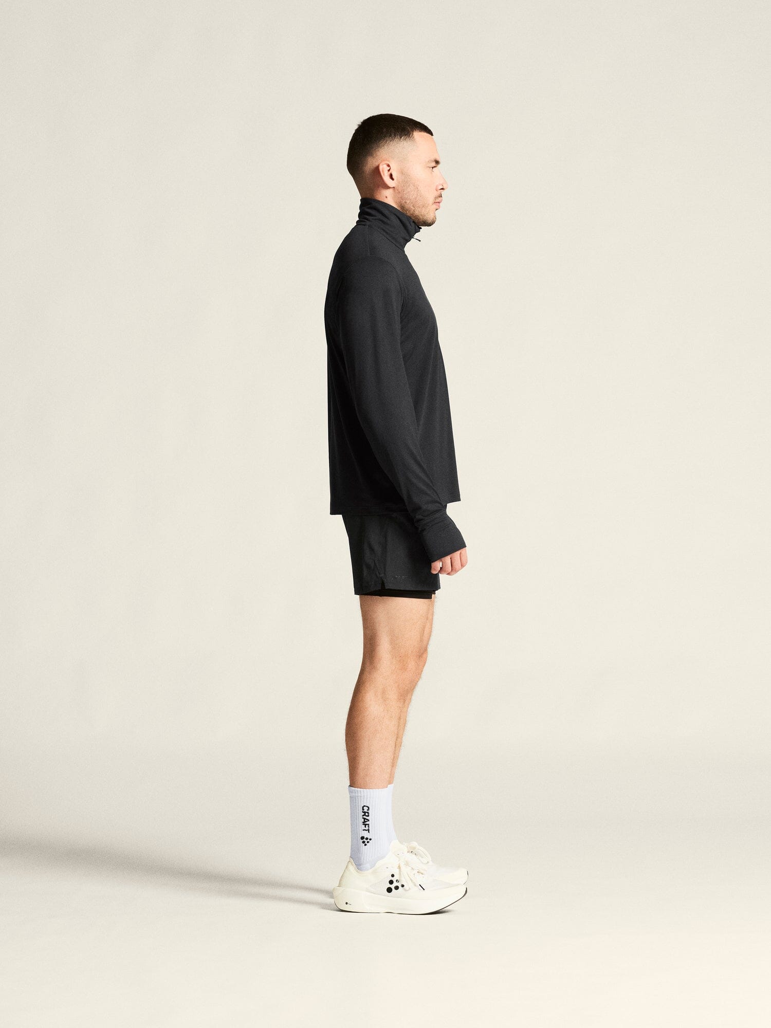 Men's Flow HZ LS - Black Melange Craft Sportswear NA