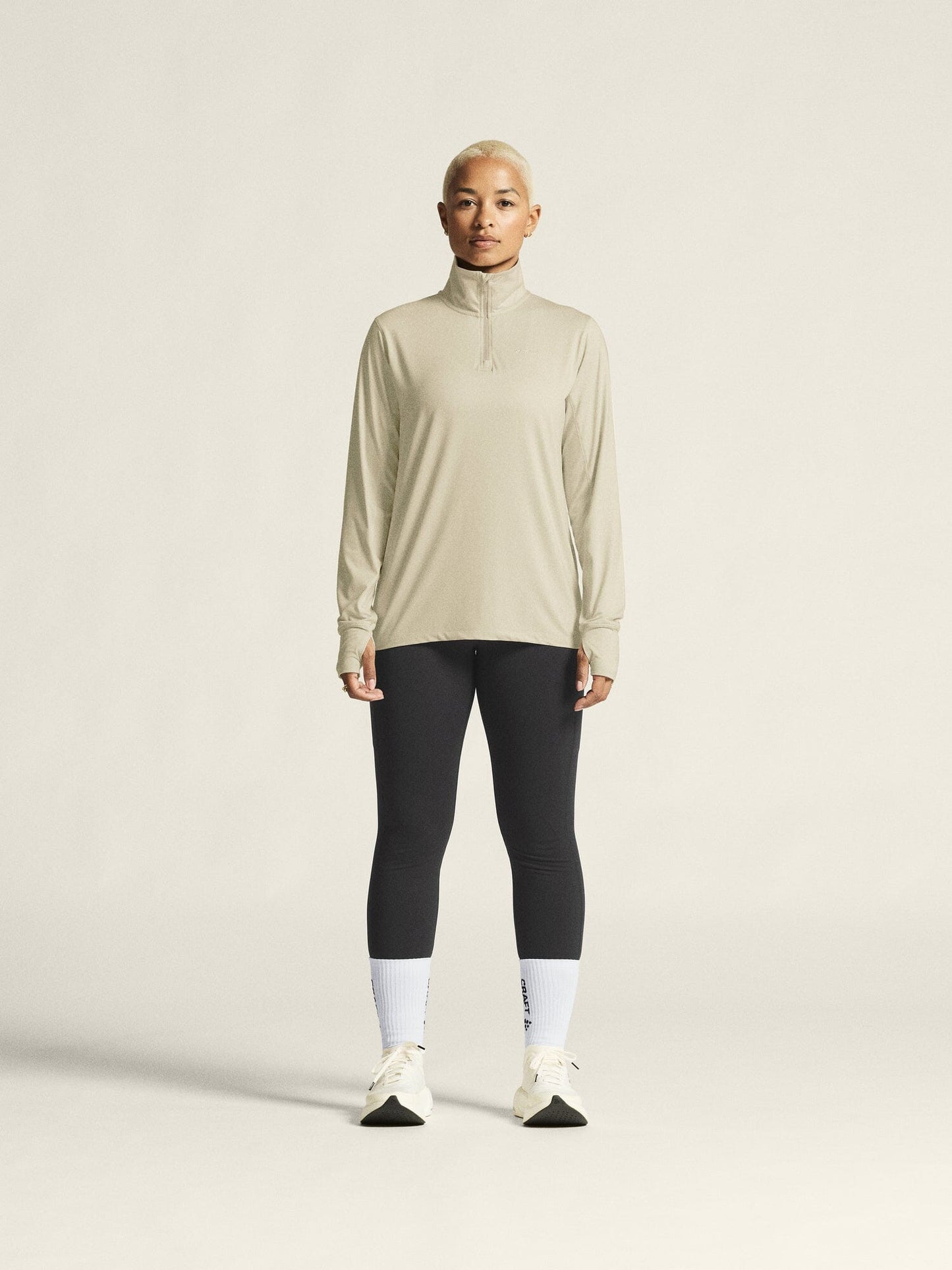 Women's Flow HZ LS - PLASTER-MELANGE Craft Sportswear NA