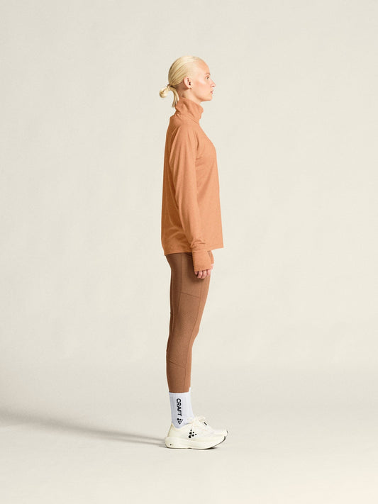 Women's Flow HZ LS - SYRUP/MELANGE Craft Sportswear NA