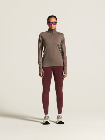 Women's Flow HZ LS - Plum Taupe Melange Women's Midlayers and Hoodies Craft Sportswear NA
