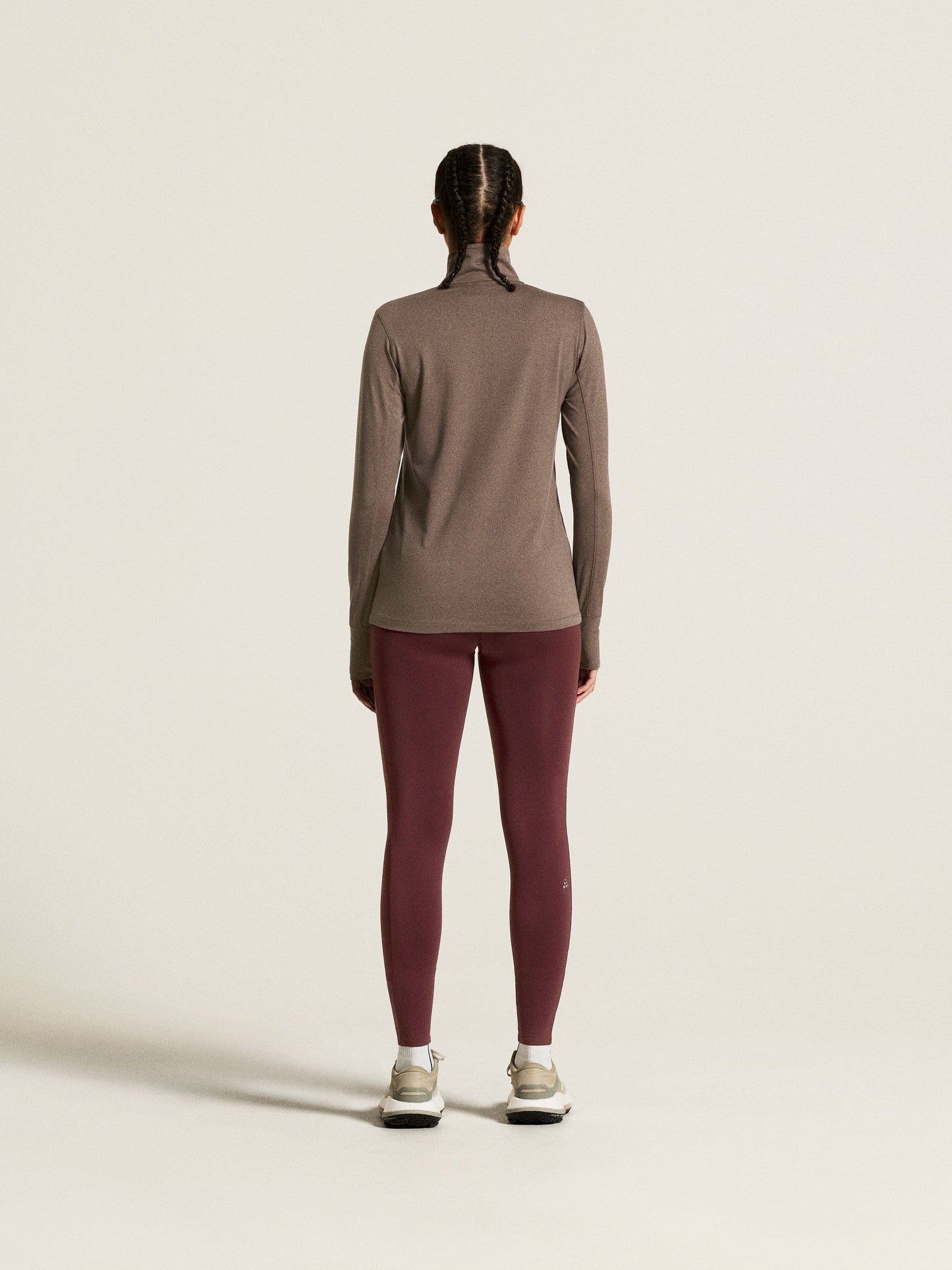 Women's Flow HZ LS - Plum Taupe Melange Women's Midlayers and Hoodies Craft Sportswear NA