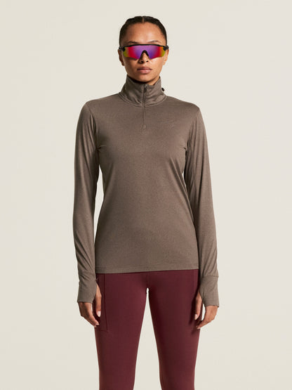 Women's Flow HZ LS - Plum Taupe Melange Women's Midlayers and Hoodies Craft Sportswear NA