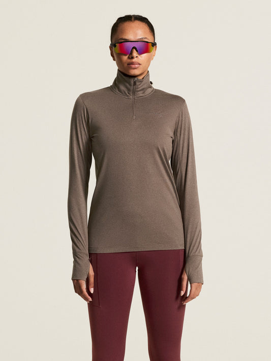 Women's Flow HZ LS - Plum Taupe Melange Women's Midlayers and Hoodies Craft Sportswear NA