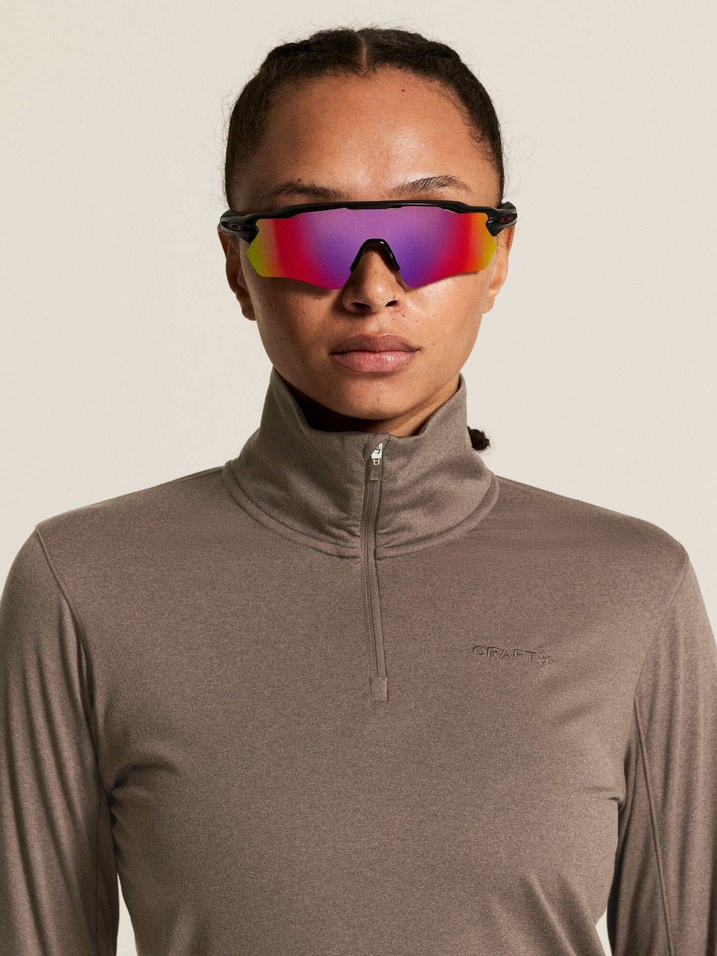 Women's Flow HZ LS - Plum Taupe Melange Women's Midlayers and Hoodies Craft Sportswear NA