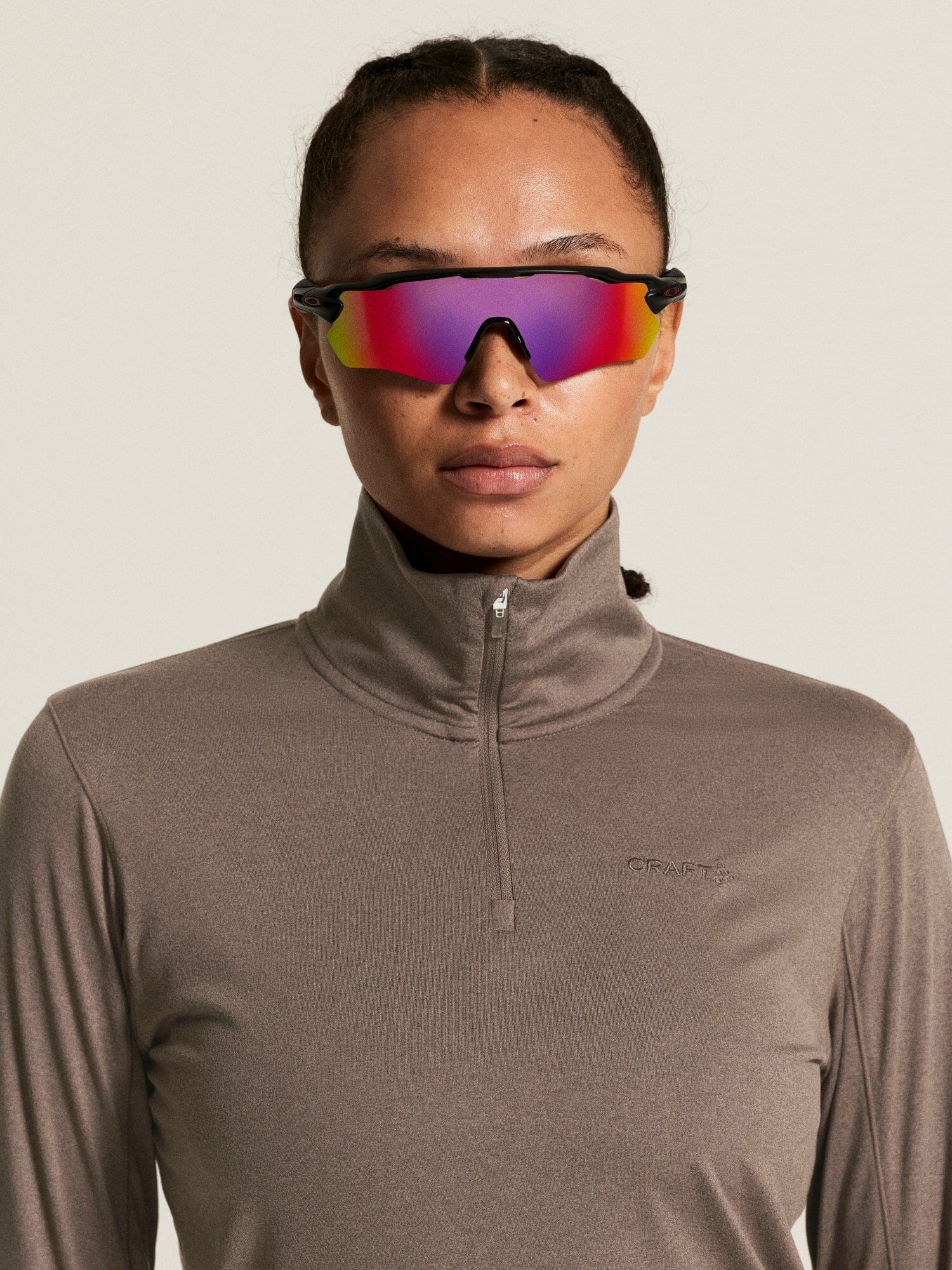 Women's Flow HZ LS - Plum Taupe Melange Women's Midlayers and Hoodies Craft Sportswear NA