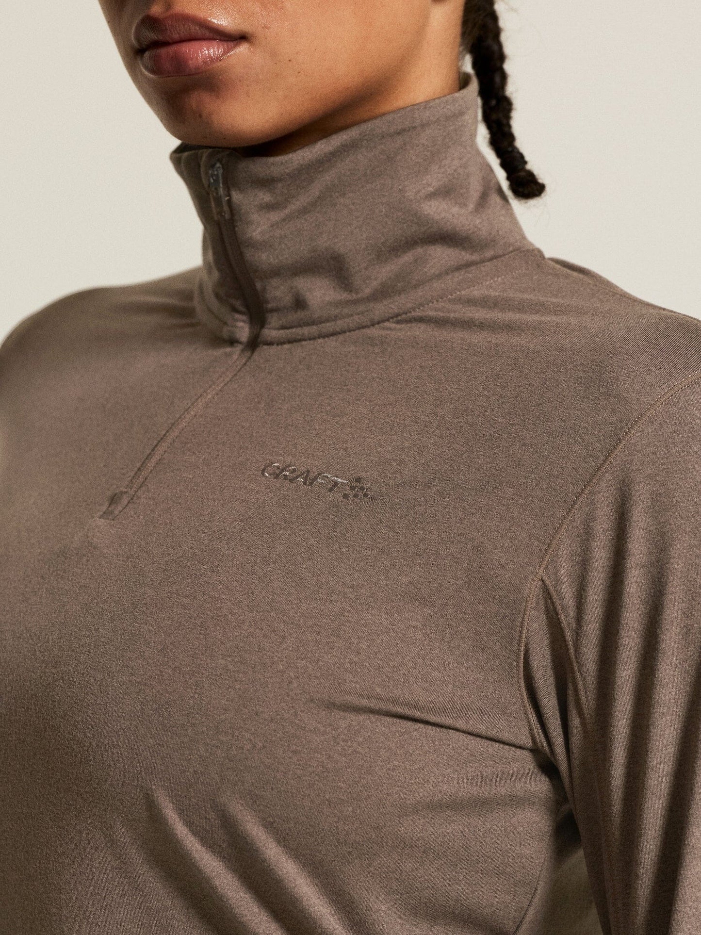 Women's Flow HZ LS - Plum Taupe Melange Women's Midlayers and Hoodies Craft Sportswear NA