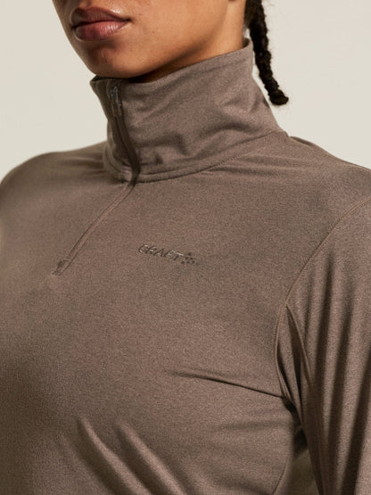 Women's Flow HZ LS - Plum Taupe Melange Women's Midlayers and Hoodies Craft Sportswear NA