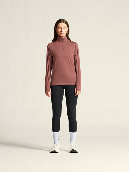Women's Flow HZ LS - ROSE BROWN/MELANGE Craft Sportswear NA
