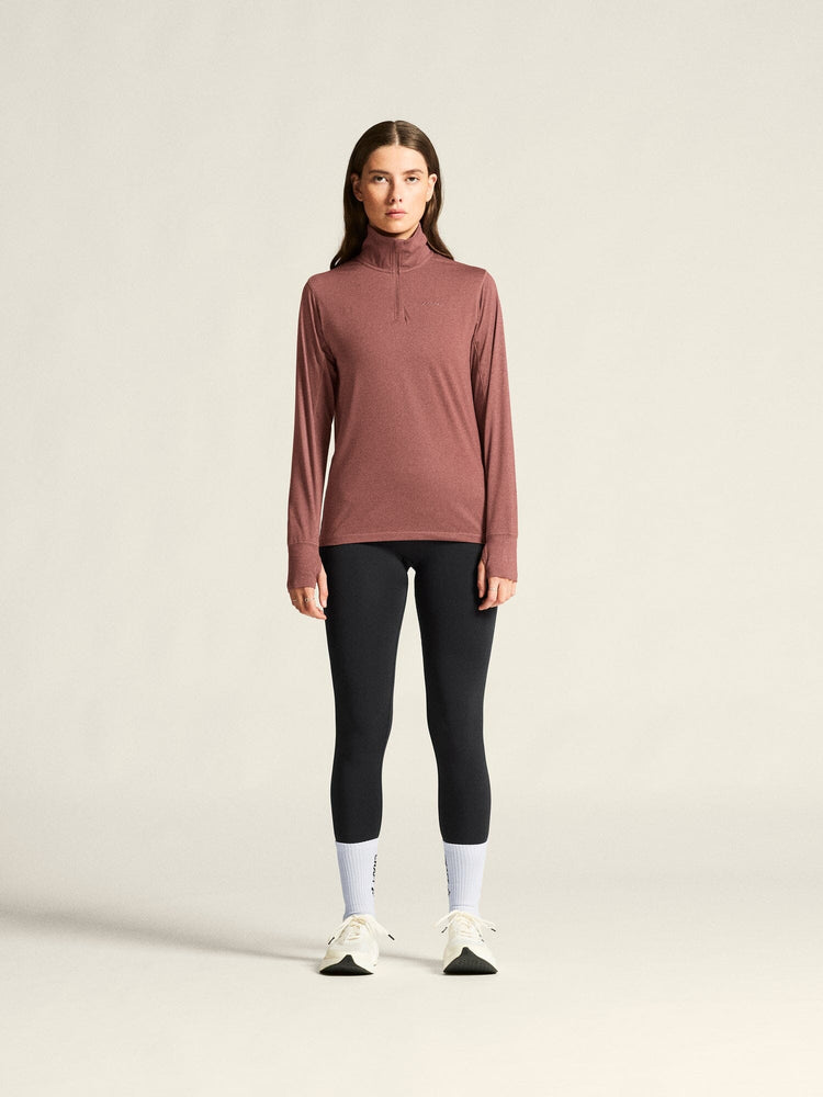 Women's Flow HZ LS - ROSE BROWN/MELANGE Craft Sportswear NA