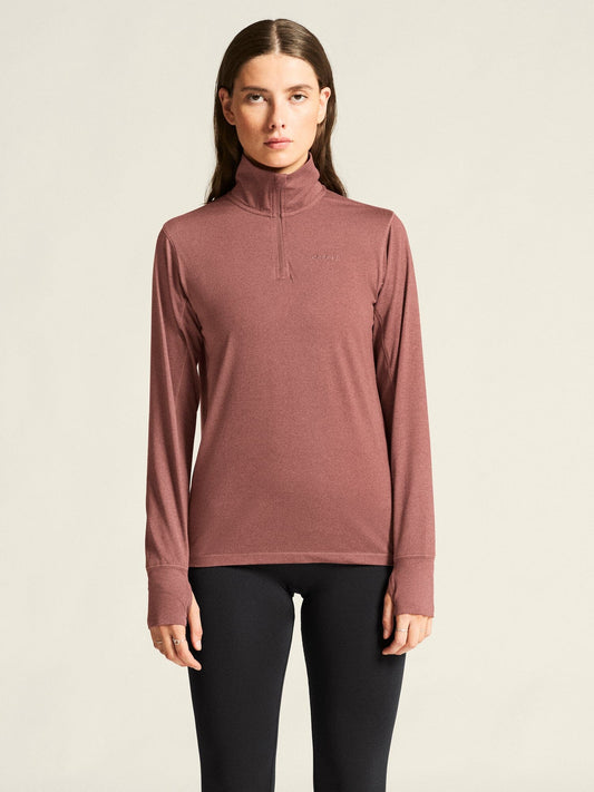 Women's Flow HZ LS - ROSE BROWN/MELANGE Craft Sportswear NA