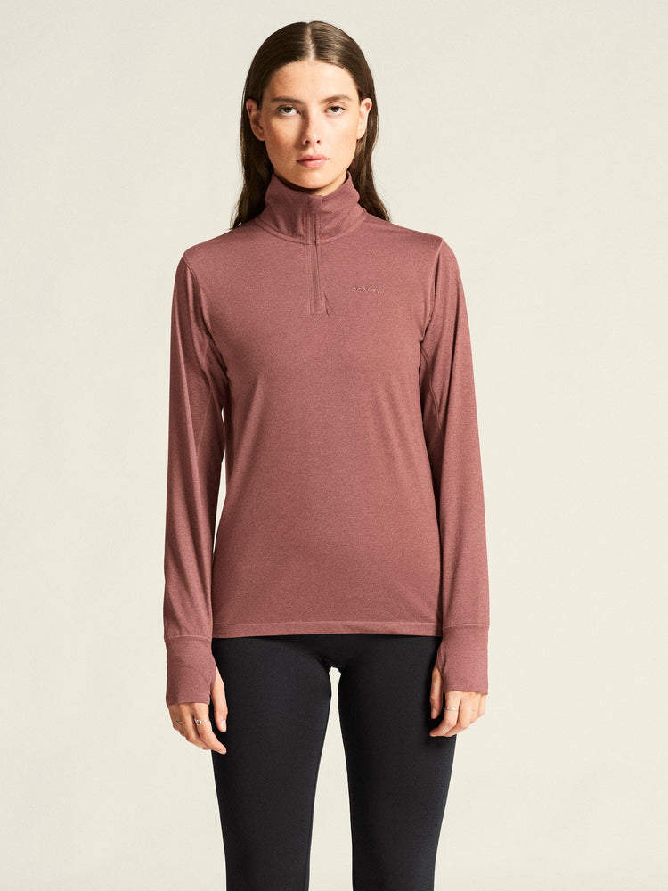 Women's Flow HZ LS - ROSE BROWN/MELANGE Craft Sportswear NA