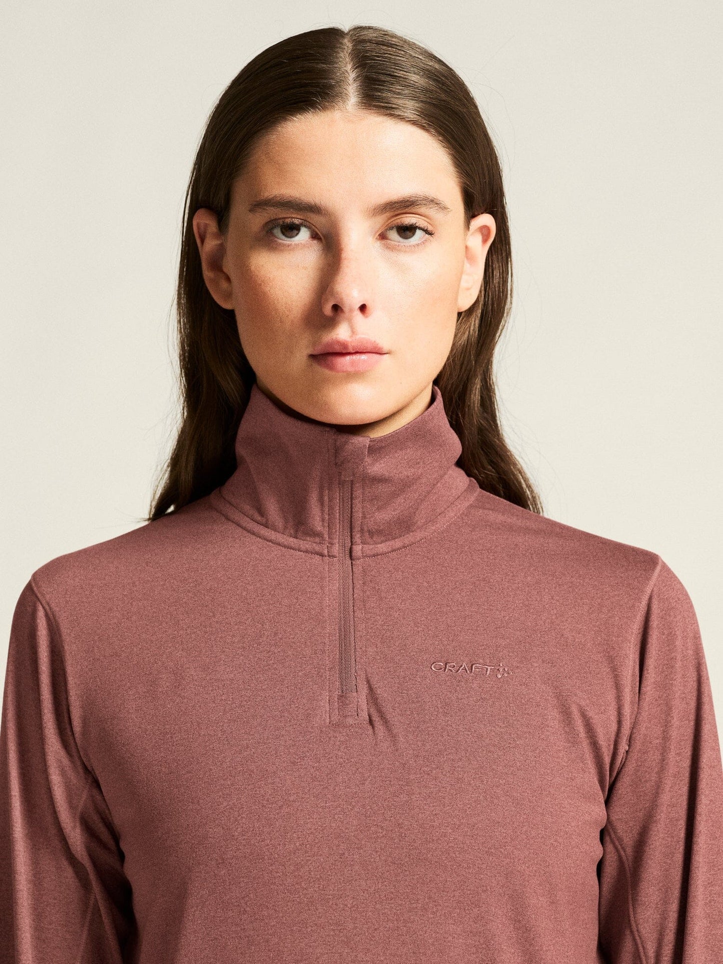 Women's Flow HZ LS - ROSE BROWN/MELANGE Craft Sportswear NA