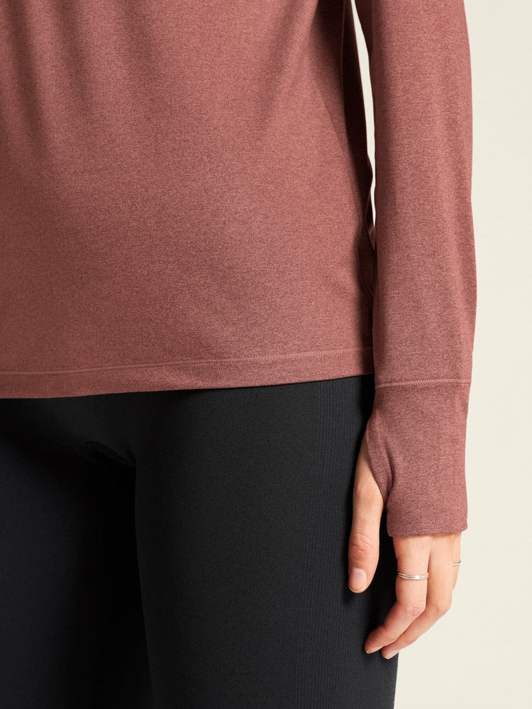 Women's Flow HZ LS - ROSE BROWN/MELANGE Craft Sportswear NA