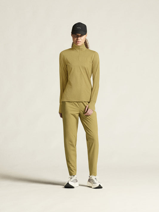 Women's Flow HZ LS - Khaki Melange Craft Sportswear NA