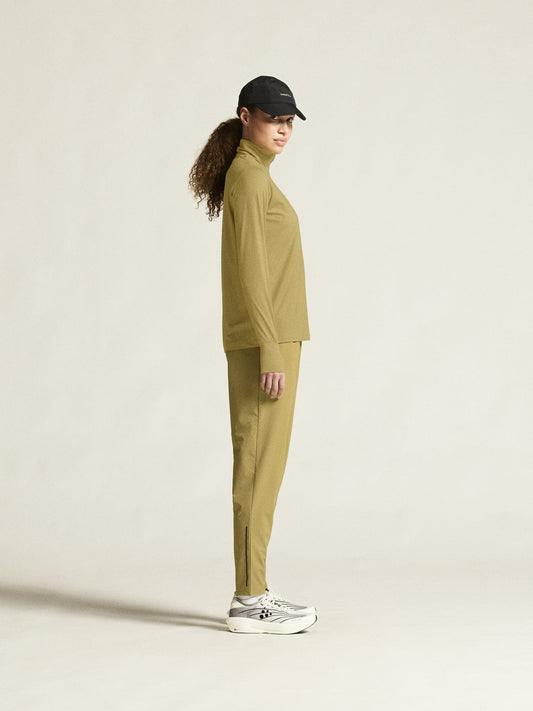 Women's Flow HZ LS - Khaki Melange Craft Sportswear NA