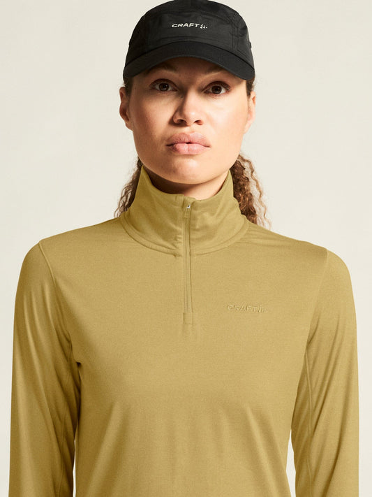 Women's Flow HZ LS - Khaki Melange Craft Sportswear NA