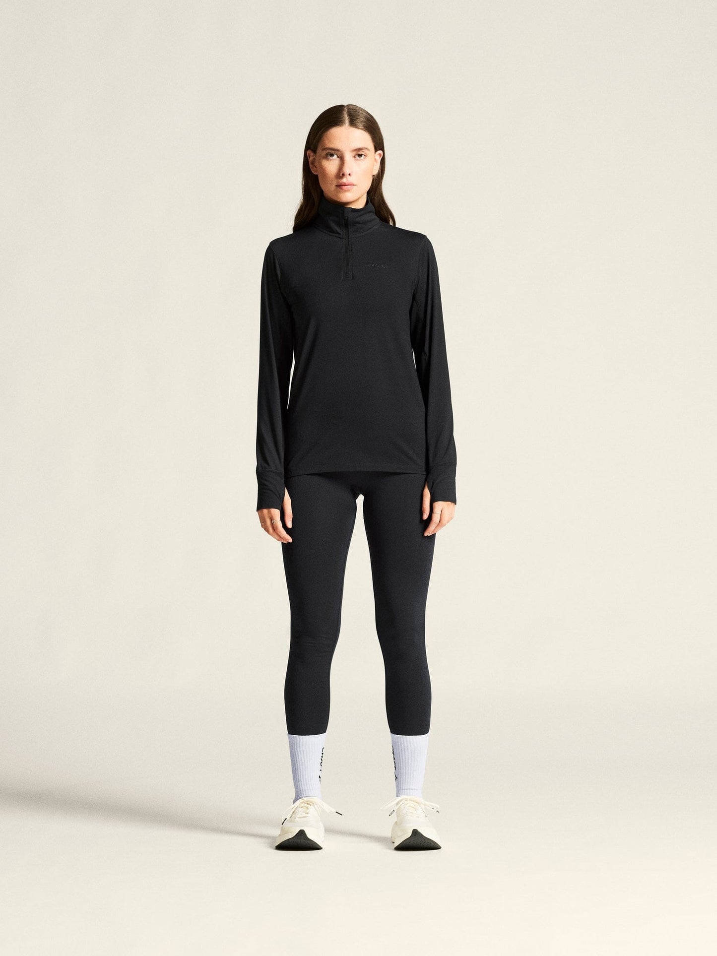 Women's Flow HZ LS - Black Melange Craft Sportswear NA