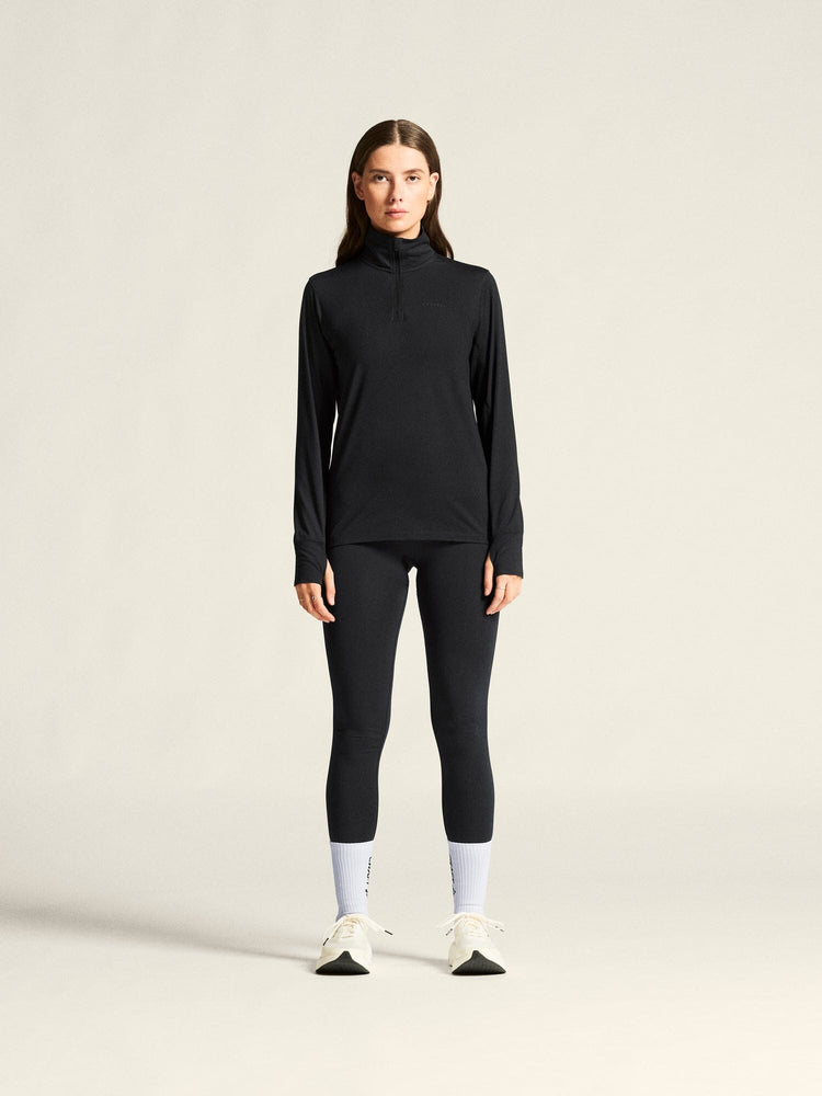Women's Flow HZ LS - Black Melange Craft Sportswear NA