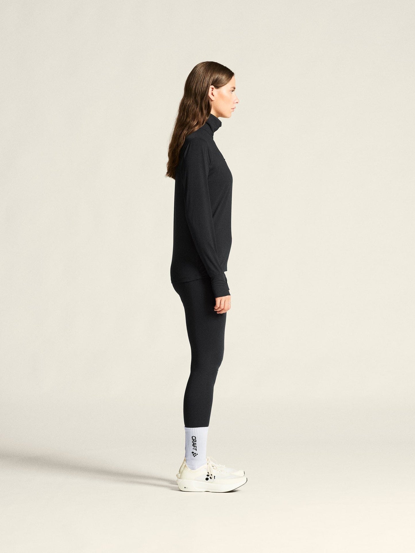 Women's Flow HZ LS - Black Melange Craft Sportswear NA