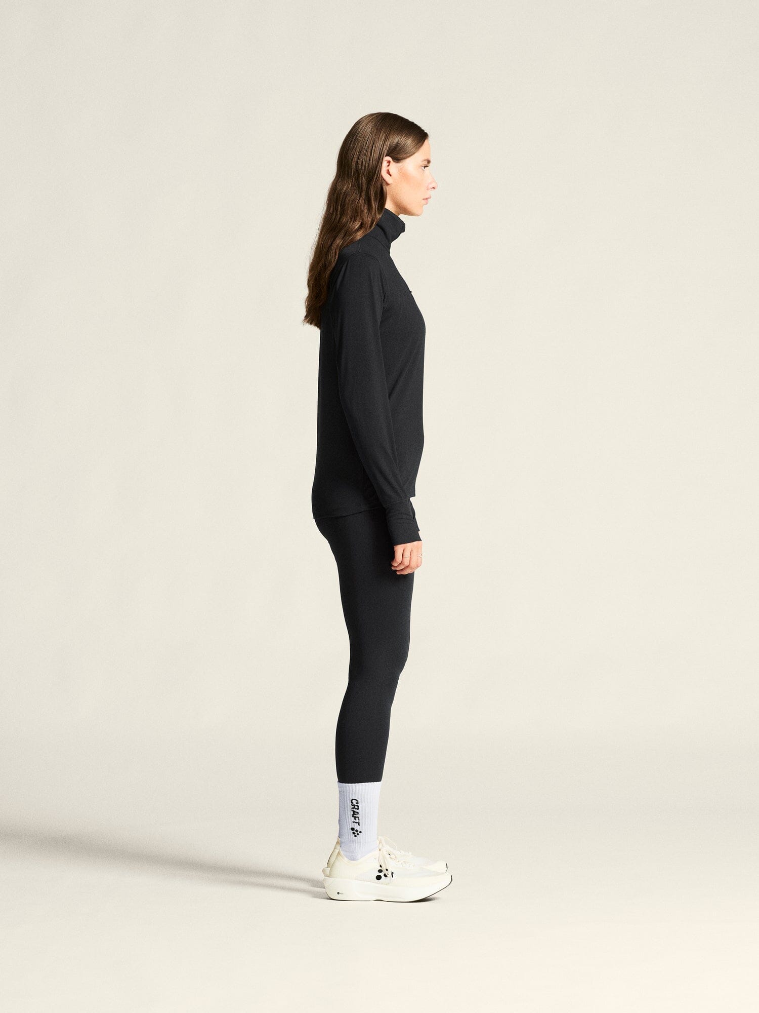 Women's Flow HZ LS - Black Melange Craft Sportswear NA