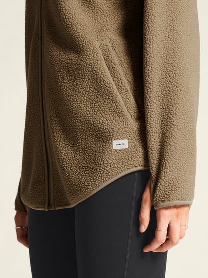 Women's Join Pile Fleece FZ Hood - TAUPE Craft Sportswear NA