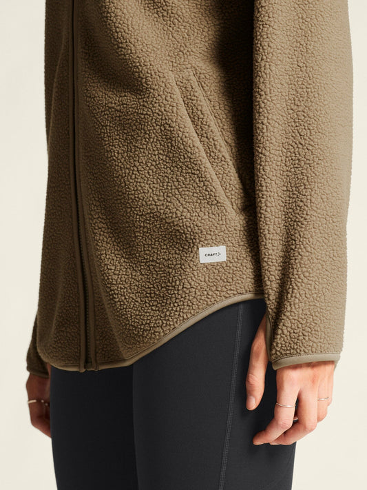 Women's Join Pile Fleece FZ Hood - TAUPE Craft Sportswear NA