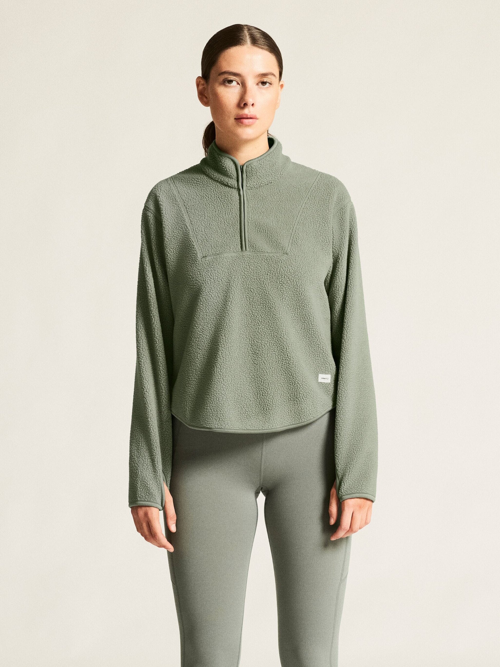 Women's Join Pile Fleece Half-Zip - Leaf Women's Midlayers and Hoodies Craft Sportswear NA