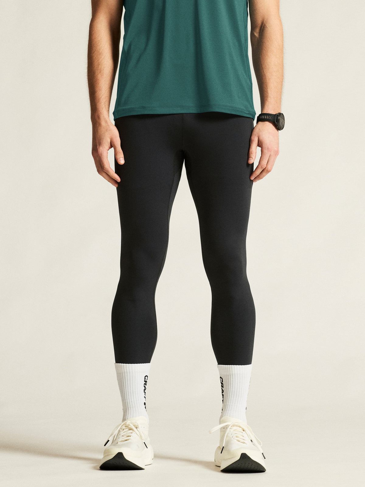 Men's Essence Running Tights - Black Men's Pants and Tights Craft Sportswear NA