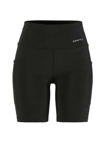 Women's Essence Short Tights 3 - Black Women's Shorts, Skirts, and Dresses Craft Sportswear NA