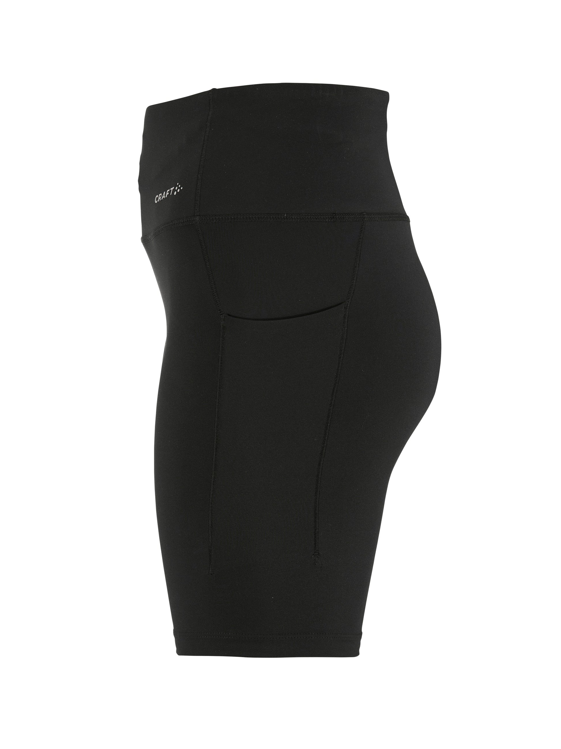 Women's Essence Short Tights 3 - Black Women's Shorts, Skirts, and Dresses Craft Sportswear NA