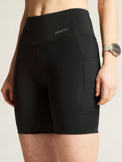 Women's Essence Short Tights 3 - Black Women's Shorts, Skirts, and Dresses Craft Sportswear NA