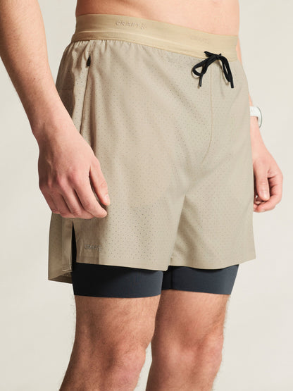 Men's Hypervent 2-In-1 Shorts - Plaster Men's Tops, T's, and Tanks Craft Sportswear NA