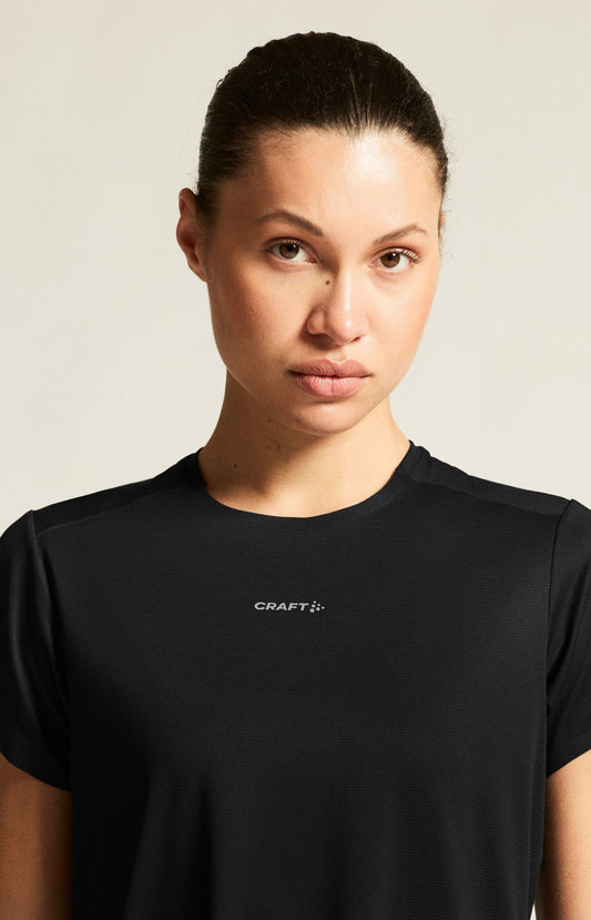 Women's Hypervent Running Tee - Black Women's Tops, T's, and Tanks Craft Sportswear NA